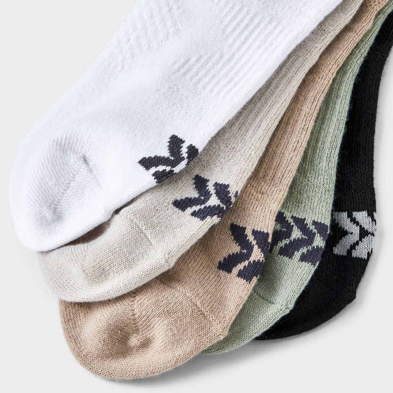 slide 3 of 3, Men's Striped Lightweight Dart No Show Socks 6pk - All In Motion™ 6-12: Knit Flat Seams, Multicolored, 6 ct