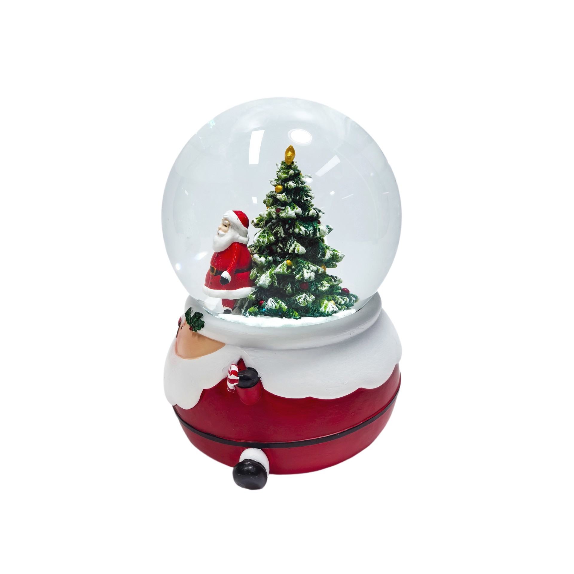 slide 3 of 3, 5.75" Santa With Christmas Tree Water Globe By Ashland, 4.88 in x 4.13 in x 5.75 in