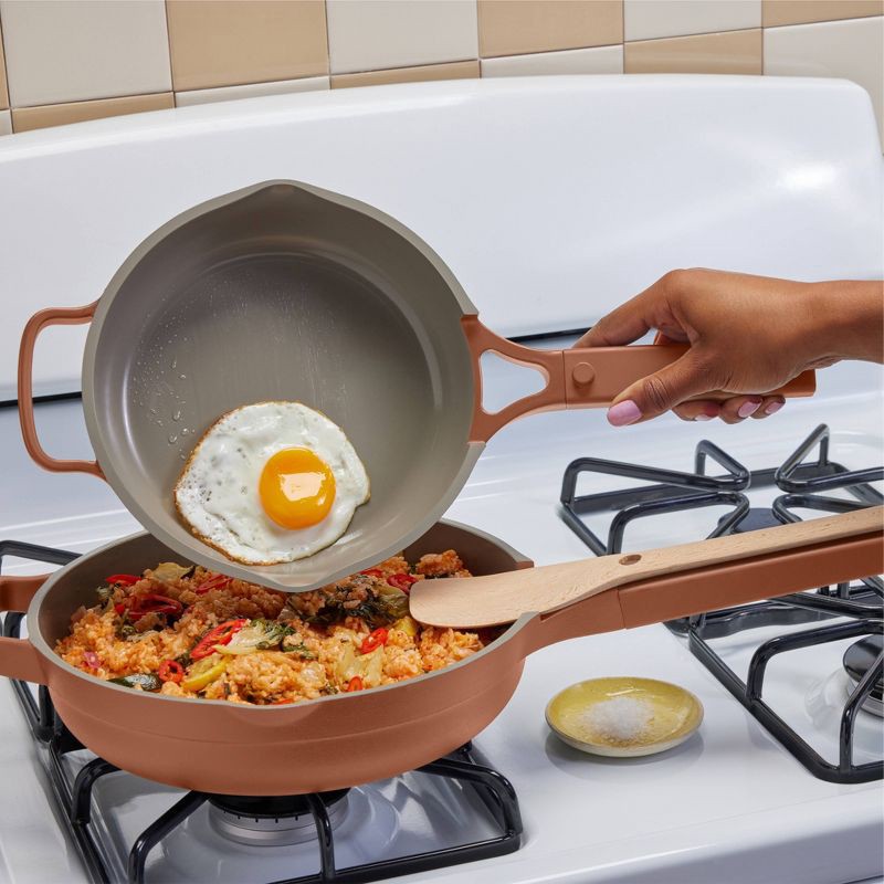 slide 3 of 5, Our Place 8.5" Ceramic Nonstick Mini Always Pan Spice: Ergonomic Handle, Stainless Steel, Even-Heating, Includes Spatula, 1 ct