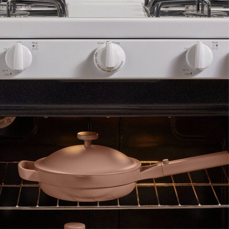 slide 4 of 5, Our Place 8.5" Ceramic Nonstick Mini Always Pan Spice: Ergonomic Handle, Stainless Steel, Even-Heating, Includes Spatula, 1 ct