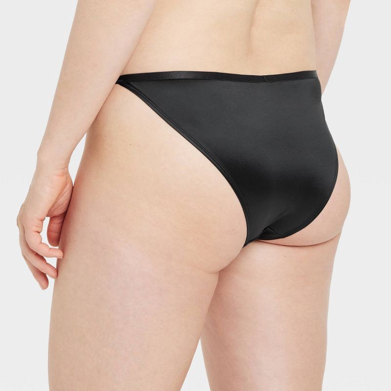 slide 5 of 5, Women's Satin Cheeky Underwear - Auden™ Black XL: Nylon & Spandex Blend, Low Rise, Cotton Gusset, Machine Washable, 1 ct