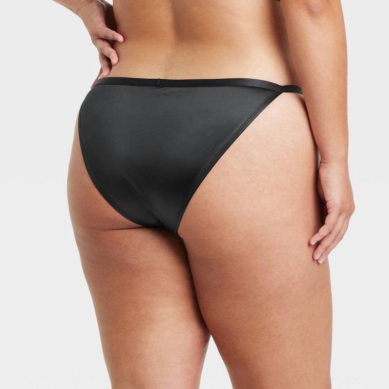 slide 2 of 3, Women's Satin Cheeky Underwear - Auden™ Black XXL: Low Rise, Cotton Gusset, Midweight Fabric, 1 ct