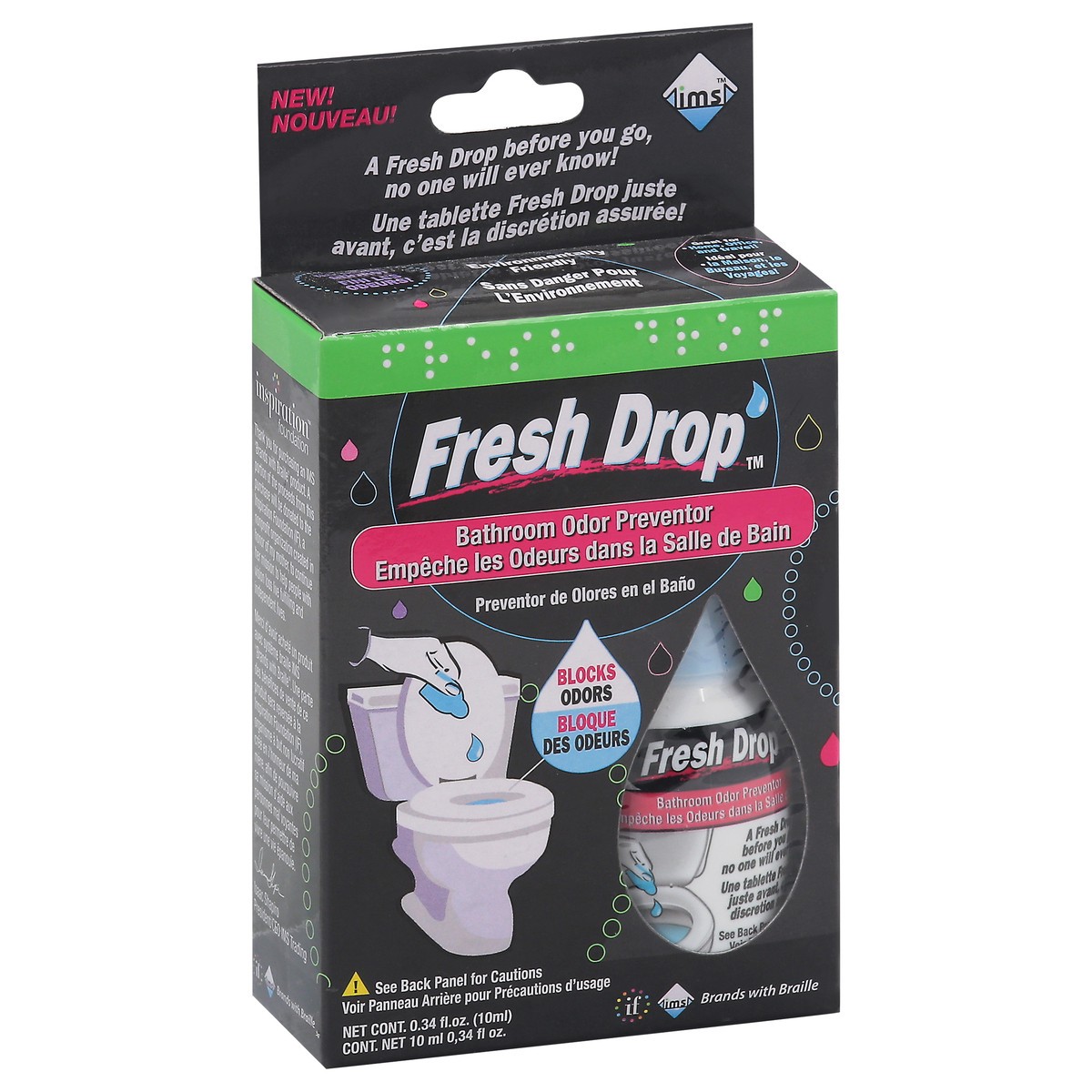 slide 3 of 9, Fresh Drop Bathroom Odor Preventor 0.34 fl oz, 0.34 fl oz