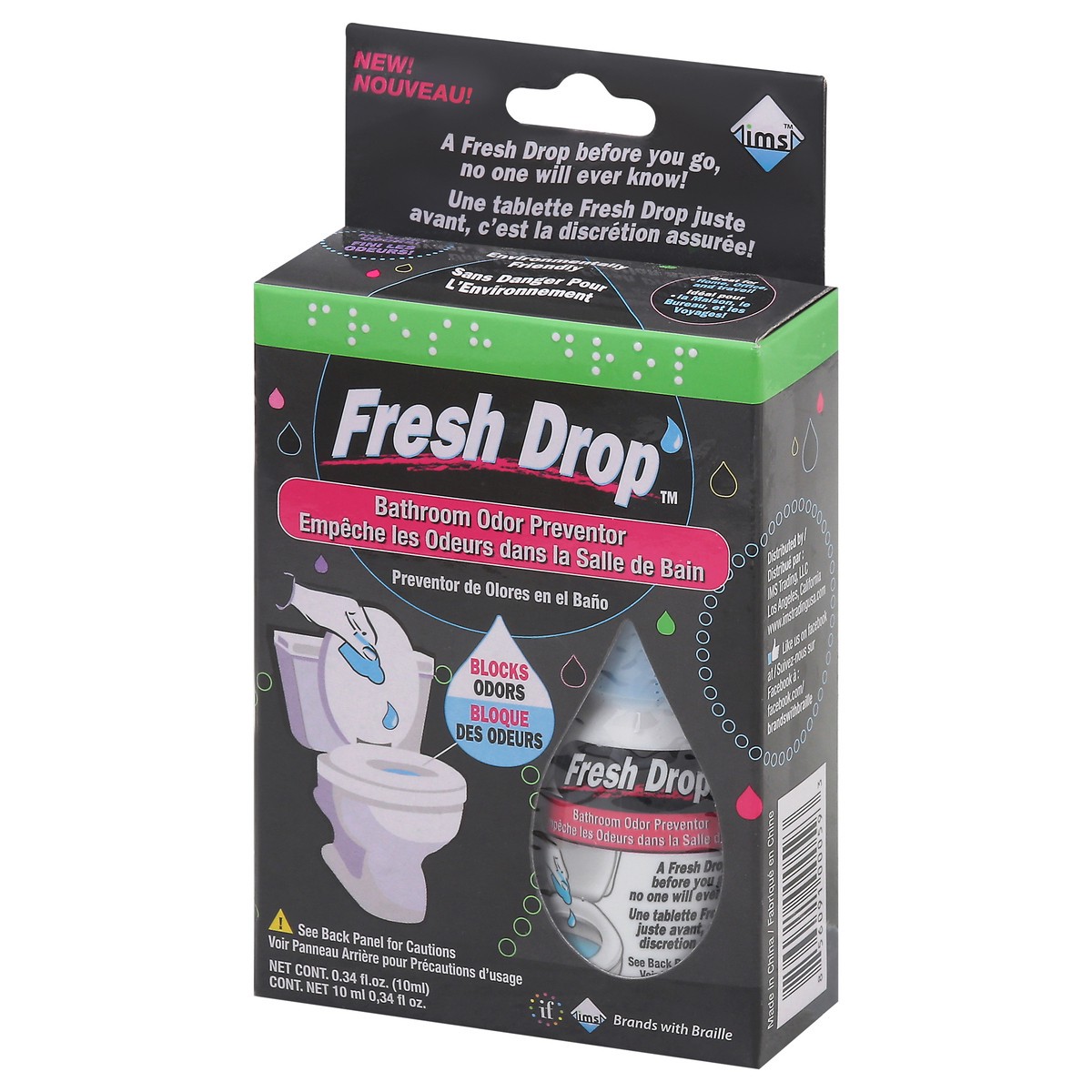 slide 7 of 9, Fresh Drop Bathroom Odor Preventor 0.34 fl oz, 0.34 fl oz