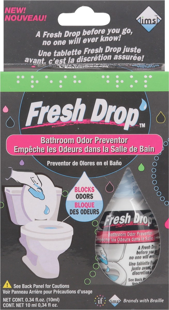 slide 6 of 9, Fresh Drop Bathroom Odor Preventor 0.34 fl oz, 0.34 fl oz