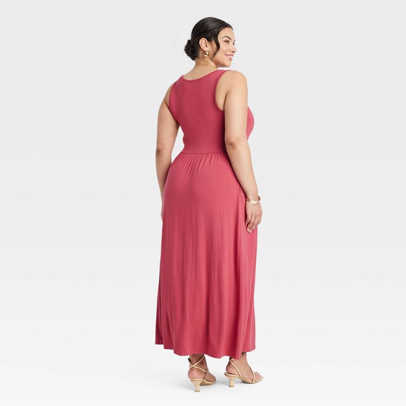 slide 2 of 3, Women's Knit Maxi A-Line Dress - Ava & Viv™ Pink 2X, 1 ct