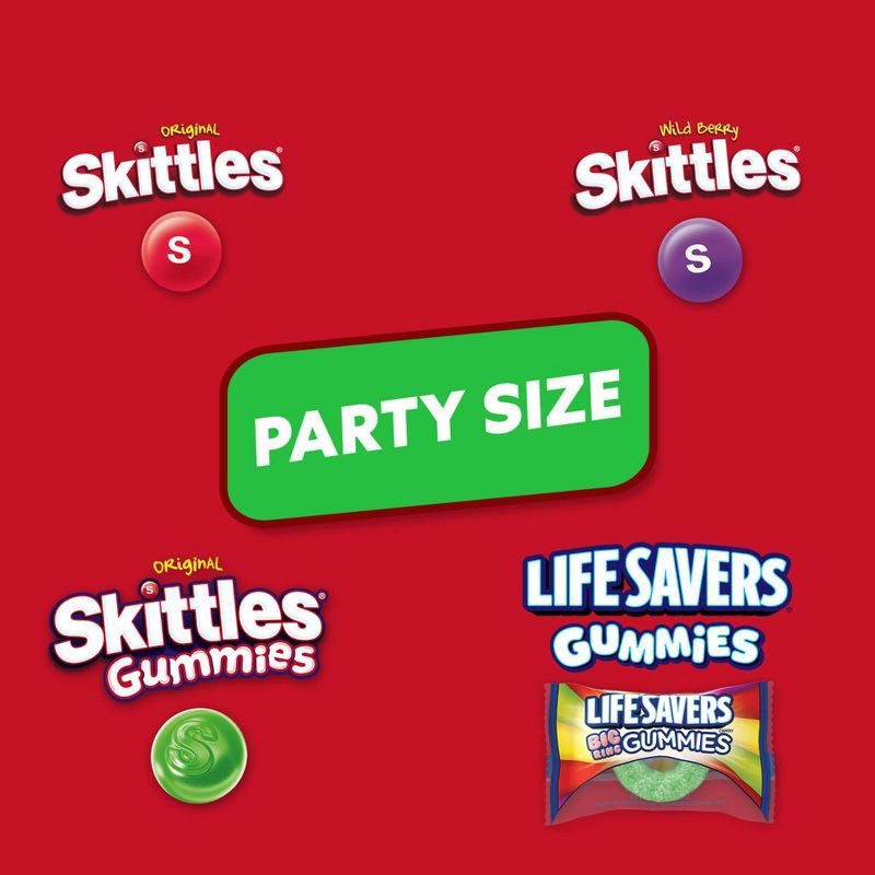 slide 3 of 11, Mars Skittles, Skittles Gummies & Life Savers Gummies Candy Variety Bag Party Size - 18.56oz, 18.56 oz