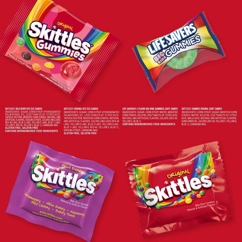 slide 8 of 11, Mars Skittles, Skittles Gummies & Life Savers Gummies Candy Variety Bag Party Size - 18.56oz, 18.56 oz