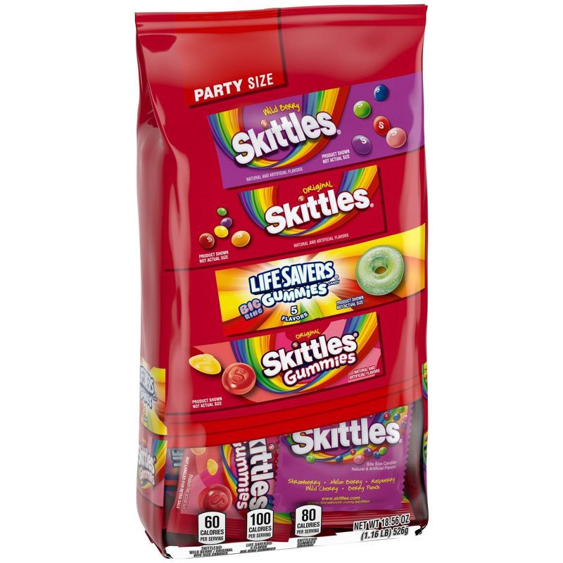 slide 10 of 11, Mars Skittles, Skittles Gummies & Life Savers Gummies Candy Variety Bag Party Size - 18.56oz, 18.56 oz