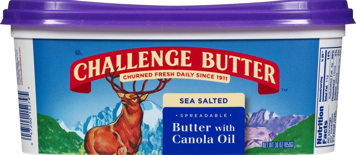 slide 7 of 11, Challenge Dairy Spreadable With Canola Oil Sea Salted Butter 30 oz, 30 oz