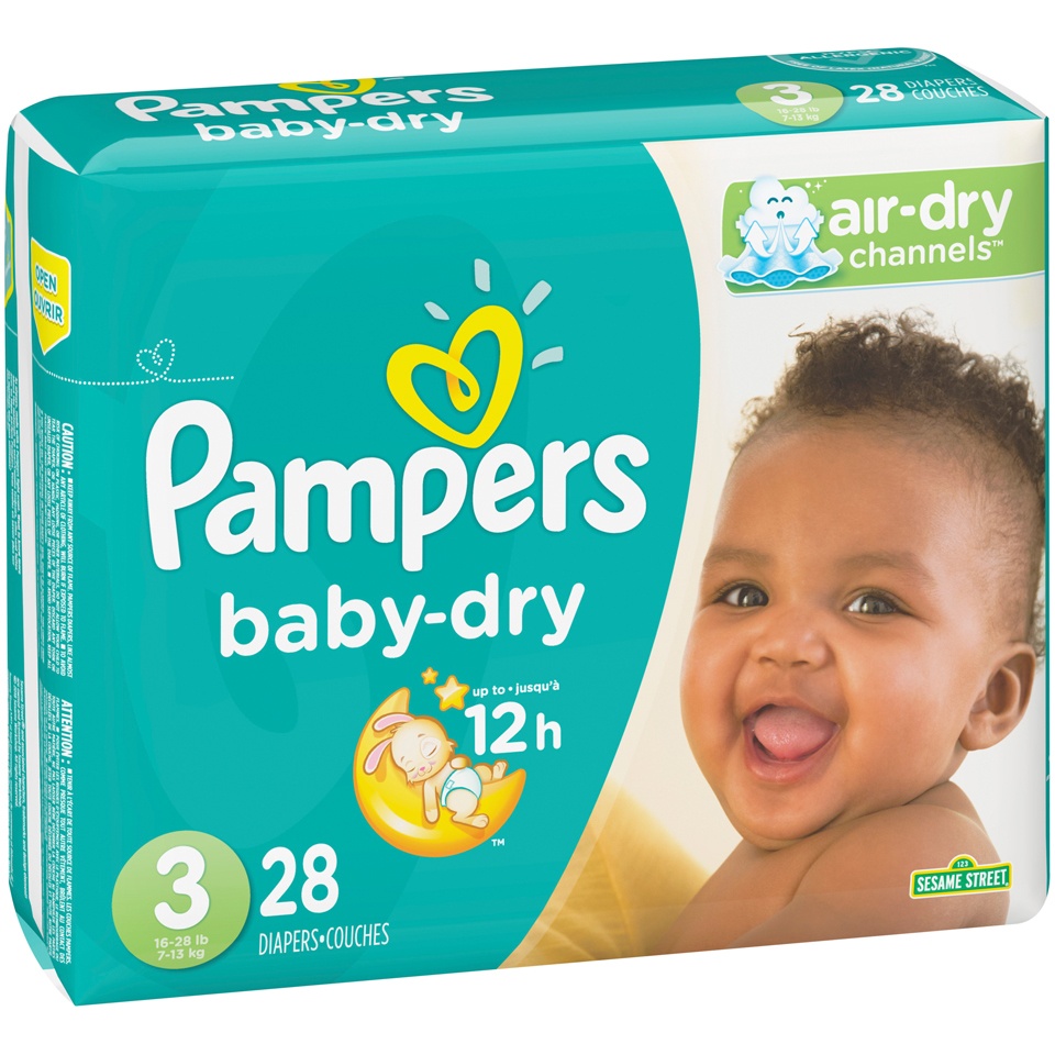 slide 2 of 3, Pampers Baby Dry Diapers Size 3, 28 ct