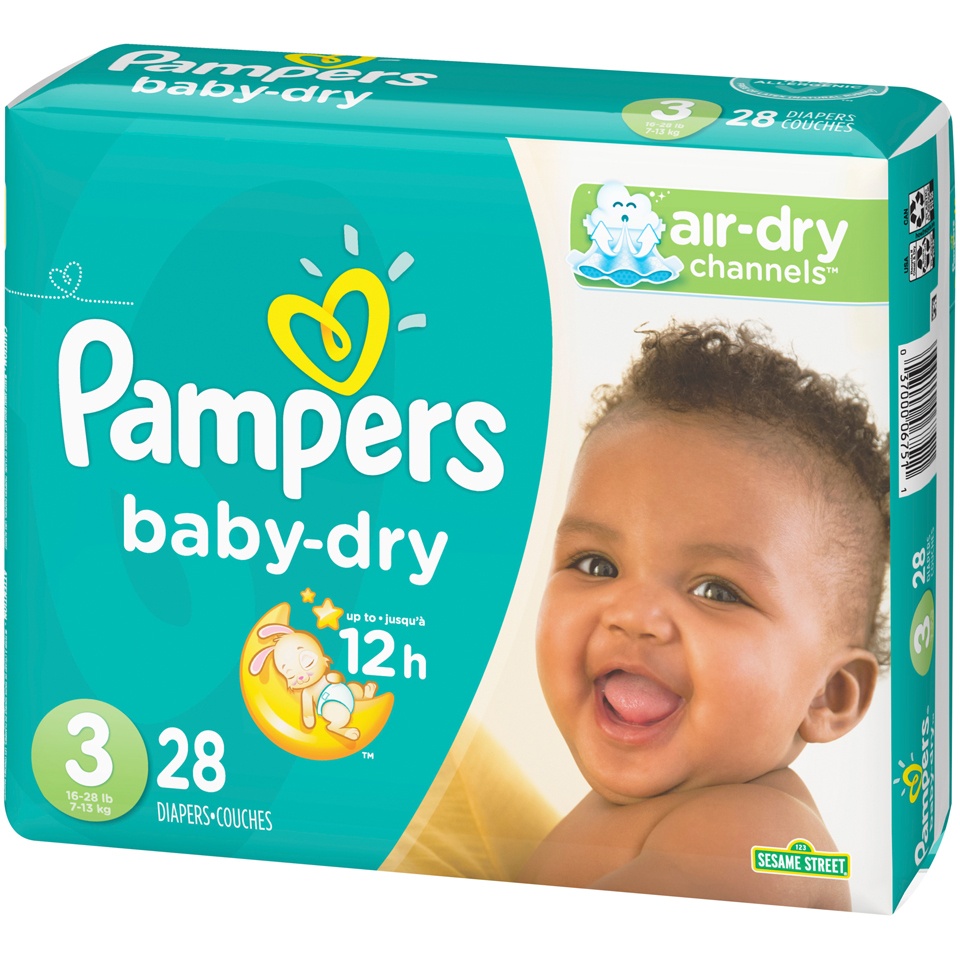 slide 3 of 3, Pampers Baby Dry Diapers Size 3, 28 ct