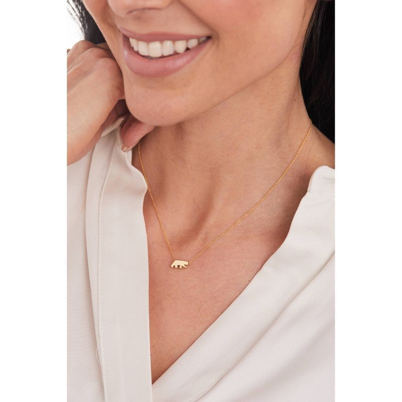 slide 2 of 11, Tiny Tags 14K Gold Ion Plated Mama Bear Chain Necklace - Gold, 1 ct