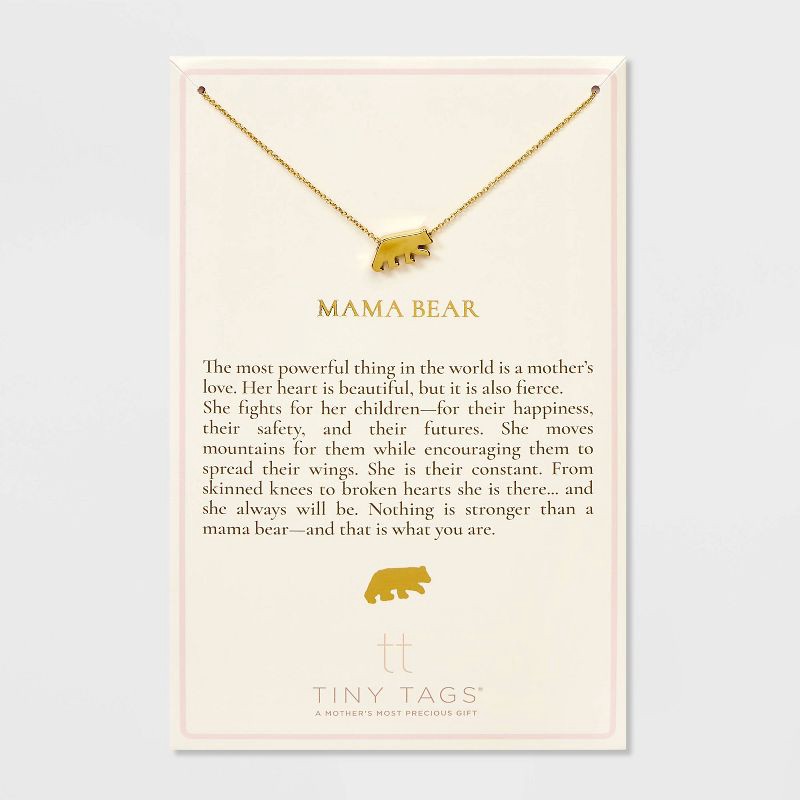slide 5 of 11, Tiny Tags 14K Gold Ion Plated Mama Bear Chain Necklace - Gold, 1 ct