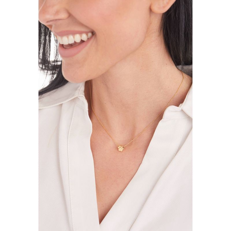 slide 2 of 7, Tiny Tags 14K Gold Ion Plated Paw Chain Necklace - Gold, 1 ct