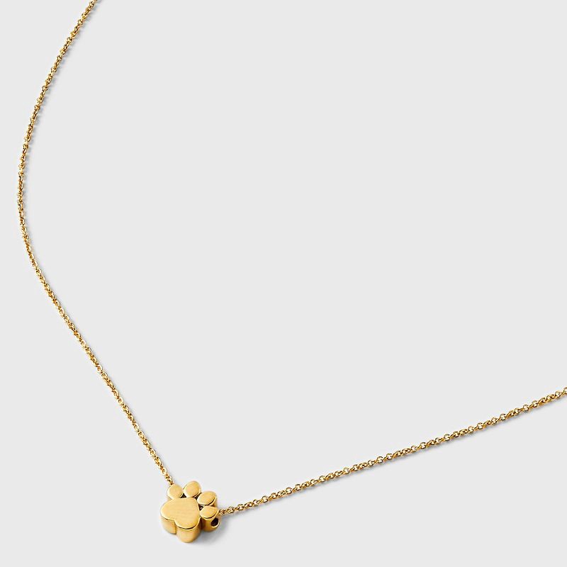 slide 6 of 7, Tiny Tags 14K Gold Ion Plated Paw Chain Necklace - Gold, 1 ct