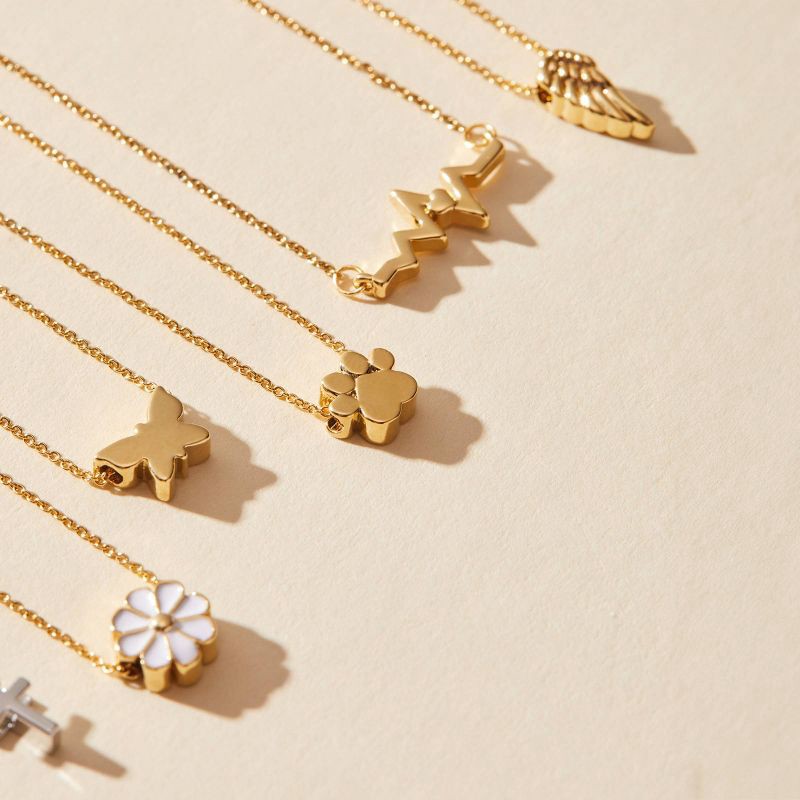 slide 7 of 7, Tiny Tags 14K Gold Ion Plated Paw Chain Necklace - Gold, 1 ct