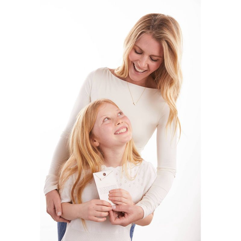 slide 9 of 11, Tiny Tags 14K Gold Ion Plated with White Enamel Daisy Necklace - Gold, 1 ct