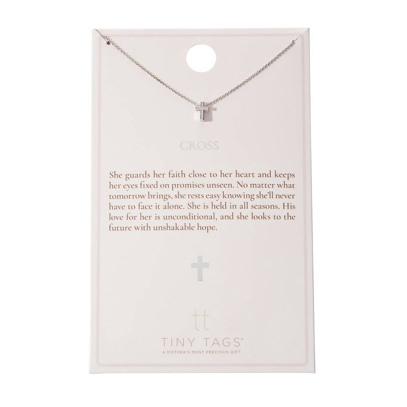 slide 7 of 10, Tiny Tags 14K Silver Plated Cross Chain Necklace - Silver, 1 ct