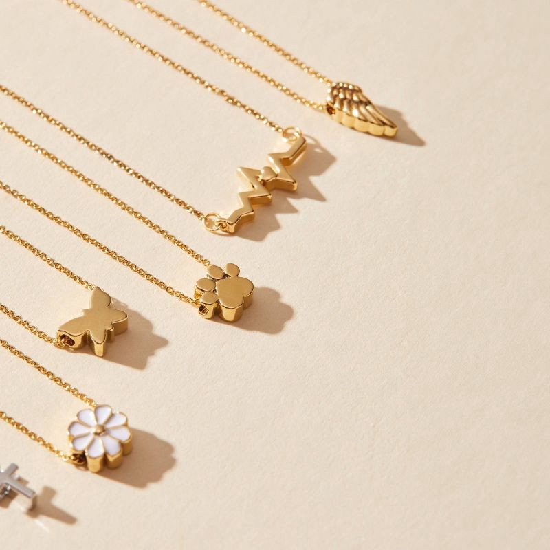 slide 7 of 7, Tiny Tags 14K Gold Ion Plated Angel Wing Chain Necklace - Gold, 1 ct