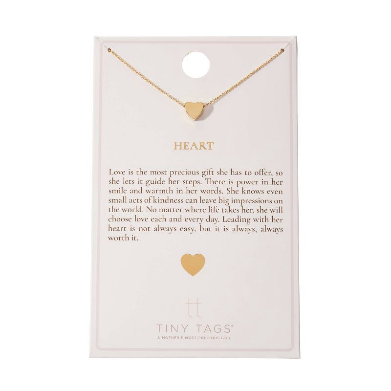 slide 7 of 12, Tiny Tags 14K Gold Ion Plated Valentines Heart Chain Necklace - Gold, 1 ct
