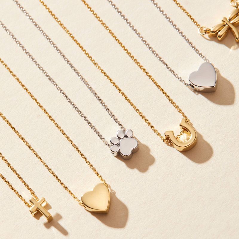 slide 8 of 12, Tiny Tags 14K Gold Ion Plated Valentines Heart Chain Necklace - Gold, 1 ct