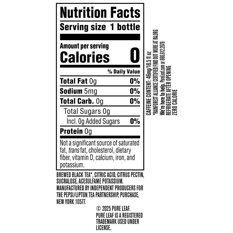 slide 6 of 6, PURE LEAF RTD Pure Leaf Zero Sugar Sweet Tea - 18.5 fl oz Bottle, 18.5 fl oz