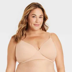 Women's Wirefree Absorbent Nursing Bra - Auden™ Soft Beige 38D: Molded Wireless Maternity Bra