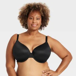 Women's Demi Lightly Lined T-Shirt Bra - Auden™ Black 42DDD: Molded Cup, Underwire, Adjustable Strap, Knit Microfiber