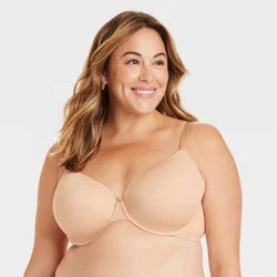 Women's Demi Lightly Lined T-Shirt Bra - Auden™ Pearl Tan 44DD: Molded Cup, Underwire, Adjustable Strap