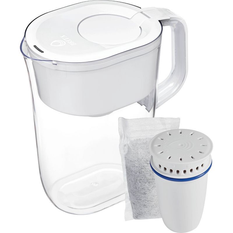 slide 2 of 12, Brita Water Filter 10-Cup Tahoe Water Pitcher Dispenser with Refillable Water Filter - White: BPA-Free, Filters Chlorine & Lead, 1 ct