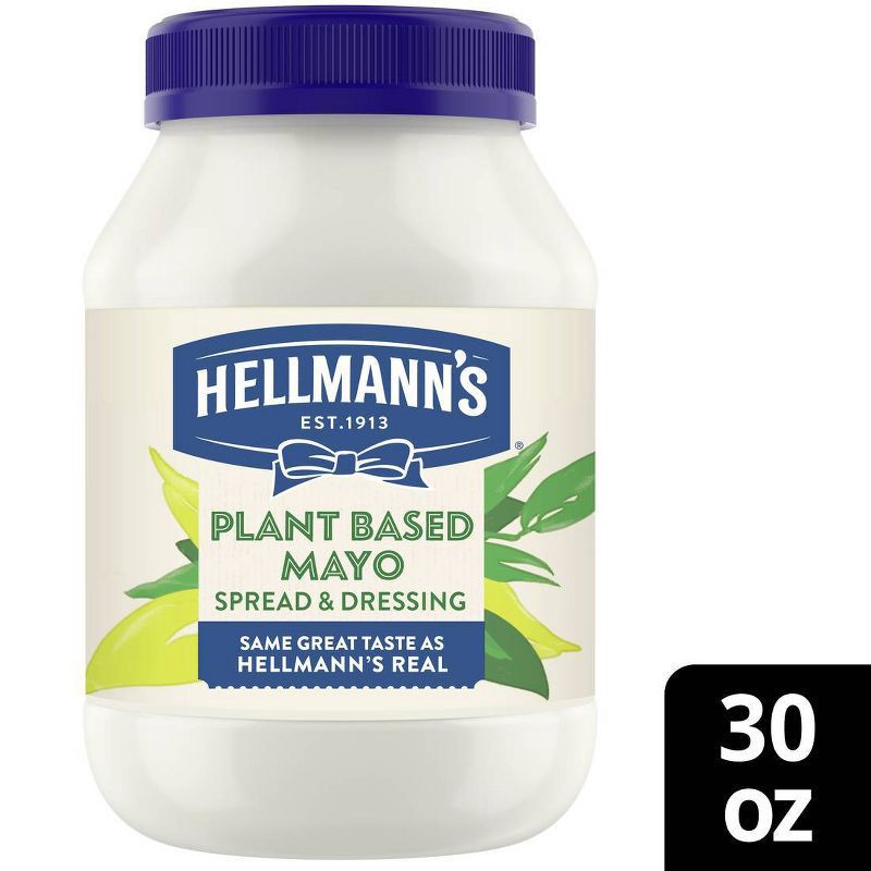 slide 1 of 9, Hellmann's Plant Based Mayo - 30 fl oz, 30 fl oz