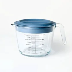 8 Cup Glass Measuring Cup with Lid - Figmint™: Borosilicate Glass, 2000ml Capacity, Dishwasher & Freezer Safe