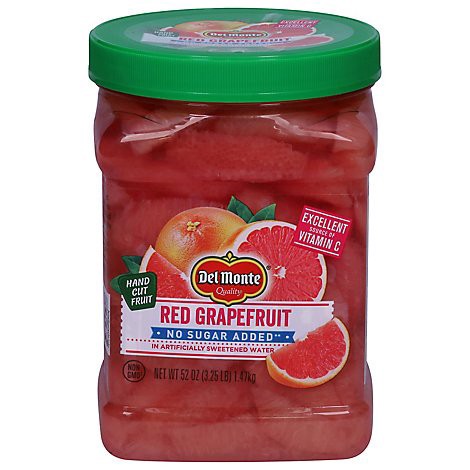 slide 1 of 1, Del Monte Red Grapefruit No Sugar Added - 52 Oz, 52 oz