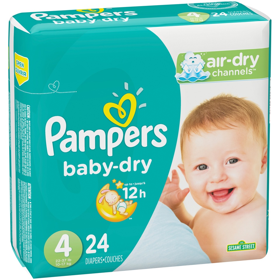 slide 2 of 3, Pampers Baby Dry Diapers Size 4, 24 ct