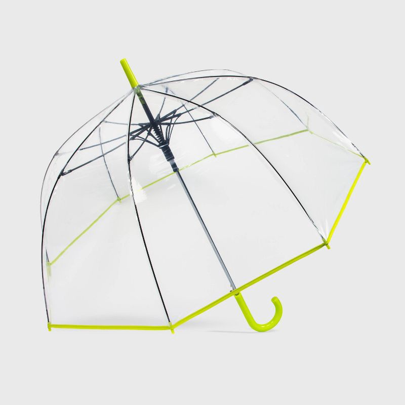 slide 3 of 6, ShedRain Bubble Umbrella - Clear Aloe: Manual Solid Design, Plastic Handle, 52" Span, Canvas & Elastic Construction, 1 ct