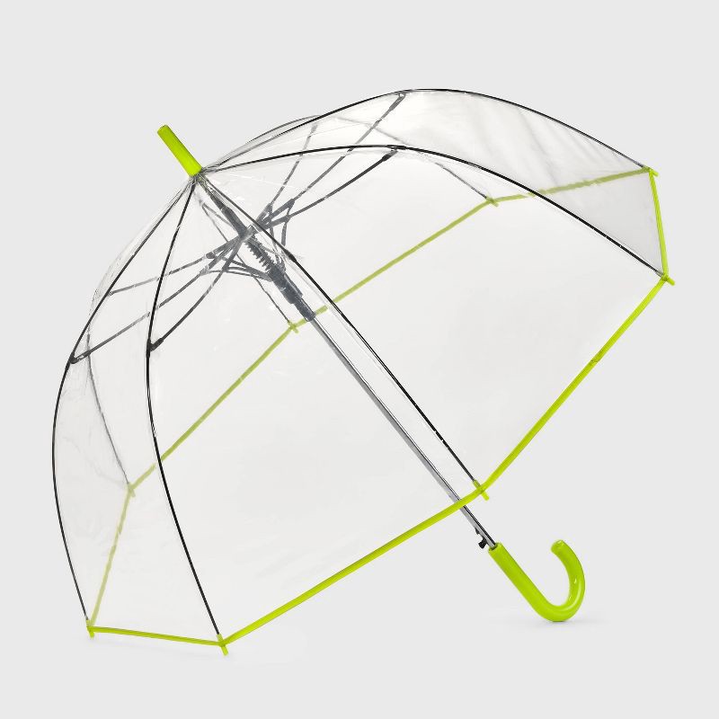 slide 1 of 6, ShedRain Bubble Umbrella - Clear Aloe: Manual Solid Design, Plastic Handle, 52" Span, Canvas & Elastic Construction, 1 ct