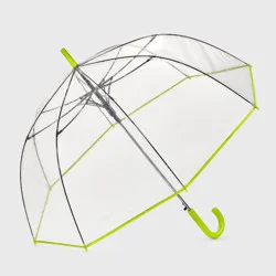ShedRain Bubble Umbrella - Clear Aloe: Manual Solid Design, Plastic Handle, 52&quot; Span, Canvas &amp; Elastic Construction