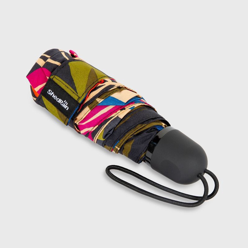 slide 4 of 8, ShedRain Mini Manual Compact Umbrella - Hali: Floral Pattern, Telescoping Shaft, 38" Span, 1 ct