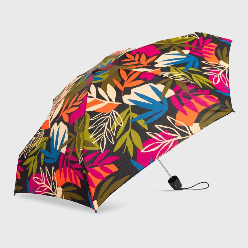 slide 6 of 8, ShedRain Mini Manual Compact Umbrella - Hali: Floral Pattern, Telescoping Shaft, 38" Span, 1 ct