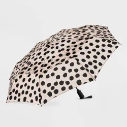 ShedRain Leopard Print VORTEX Auto Open Auto Close Compact Umbrella - Celeste: Telescoping Shaft, Polyester Shell, 47" Span