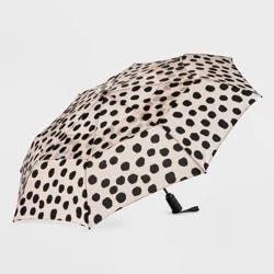 ShedRain Leopard Print VORTEX Auto Open Auto Close Compact Umbrella - Celeste: Telescoping Shaft, Polyester Shell, 47" Span