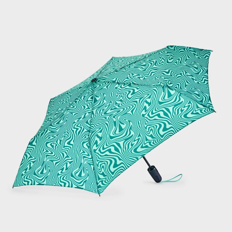 slide 1 of 8, ShedRain Auto Open Auto Close Compact Umbrella - Escape: Telescoping Shaft, Abstract Pattern, 54" Span, 1 ct