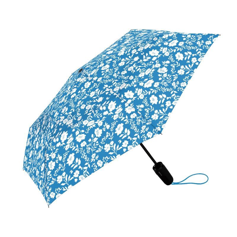 slide 3 of 8, ShedRain Auto Open Auto Close Compact Umbrella - Marietta: Telescoping Shaft, Abstract Pattern, 54" Span, 1 ct