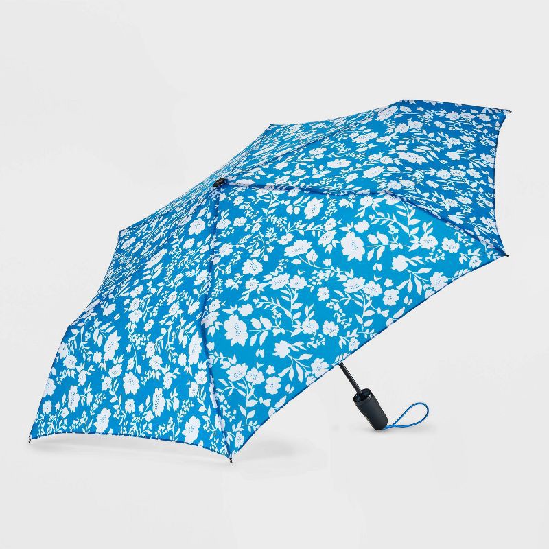 slide 1 of 8, ShedRain Auto Open Auto Close Compact Umbrella - Marietta: Telescoping Shaft, Abstract Pattern, 54" Span, 1 ct