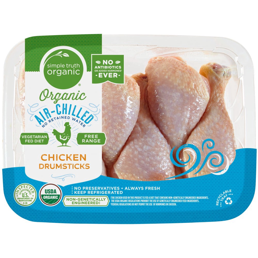 slide 2 of 2, Simple Truth Organic Air-Chilled Chicken Drums, per lb