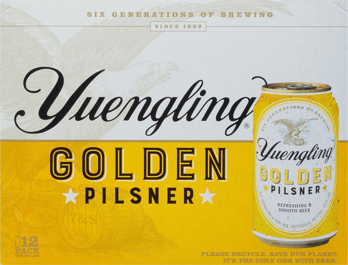 slide 6 of 15, Yuengling Golden Pilsner Beer 12 - 12 fl oz Cans, 12 ct; 12 fl oz