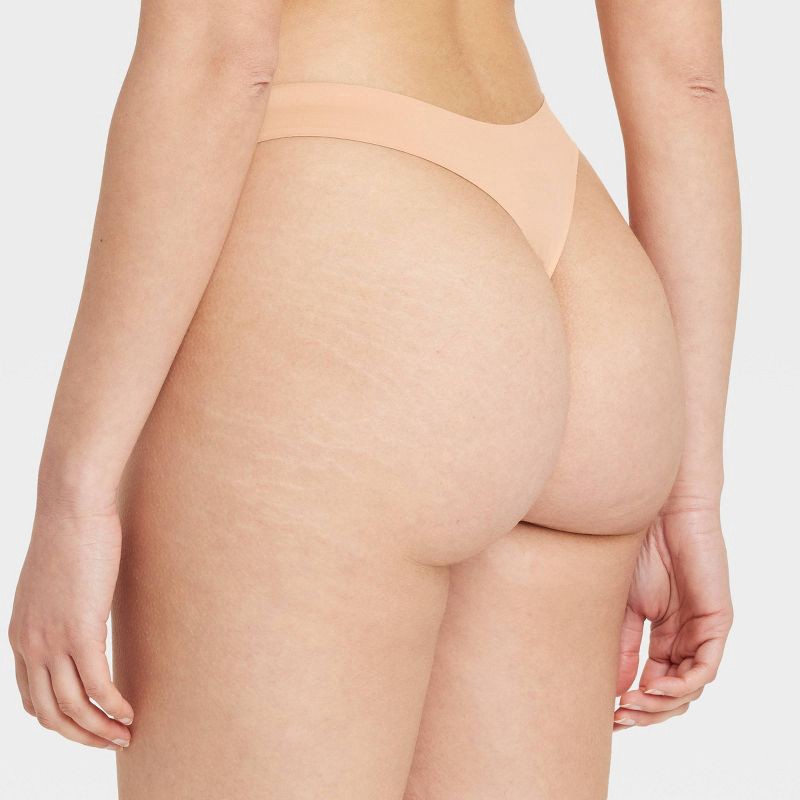 slide 2 of 6, Women's Luxury Collection Brushed Micro No Show Thong Underwear - Auden™ Pearl Tan XL: Midweight Knit, Cotton Gusset, 1 ct