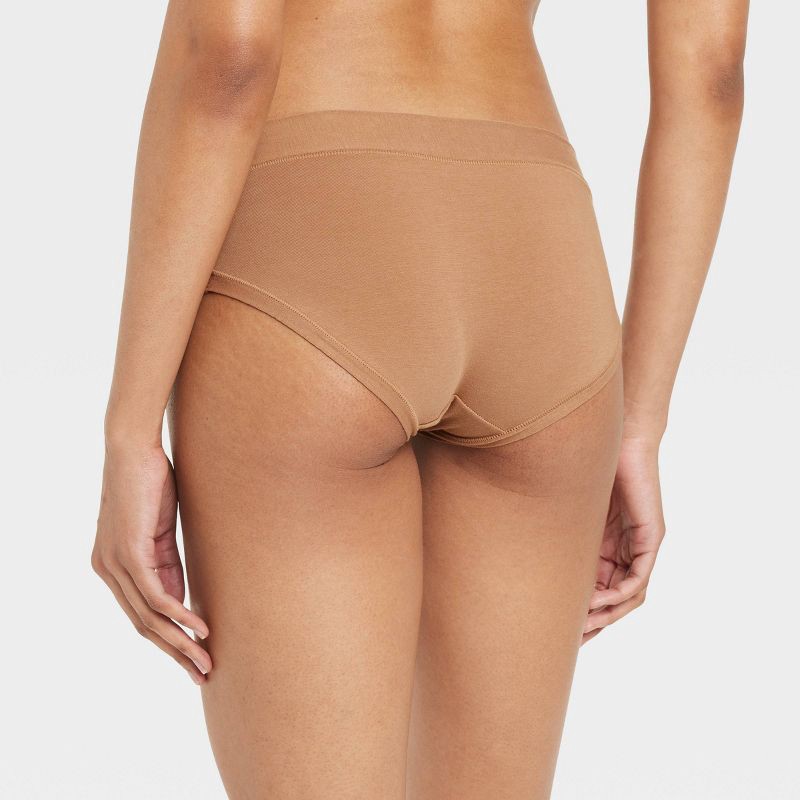 slide 2 of 5, Women's Cotton Comfort Hipster Underwear - Auden™ Toffee Crunch M: Mid Rise, Pull-On, Knit Jersey, 1 ct