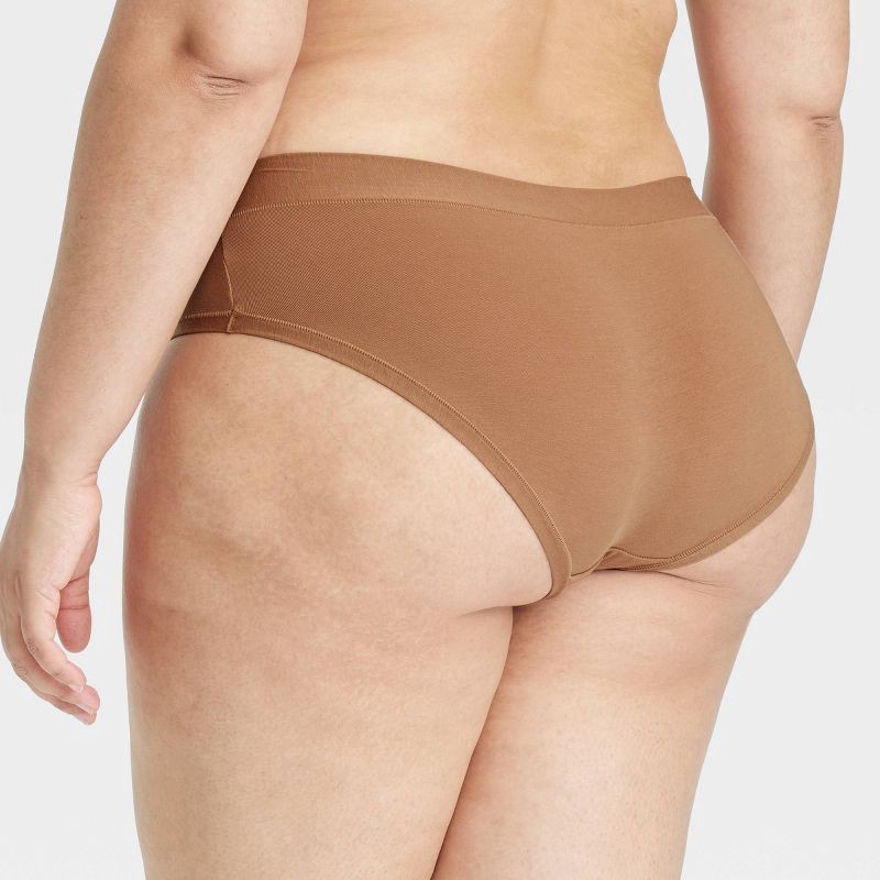 slide 5 of 5, Women's Cotton Comfort Hipster Underwear - Auden™ Toffee Crunch M: Mid Rise, Pull-On, Knit Jersey, 1 ct